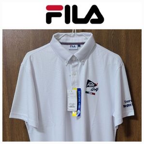 FILA フィラ 速乾 吸汗 半袖 ボタンダウン ポロシャツ ホワイト Lサイズ 新品未使用