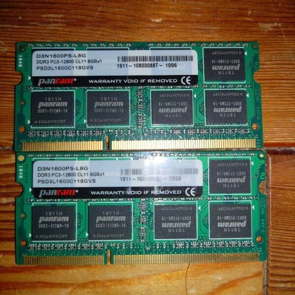 DDR3L-1600 8GB x2 16GB 2R 1.35V Panram D3N1600PS-L8G
