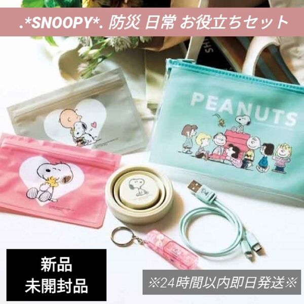 リンネル スヌーピー 10月号増刊 付録 2024年セブン限定 日常防災お役立ちセット SNOOPYピーナッツ