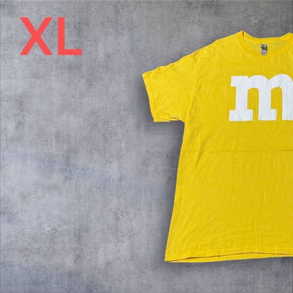 【US古着】イエロー XL Tシャツ 半袖 レギュラー プリント メンズ レディース 大きいサイズ オーバーサイズGILDAN