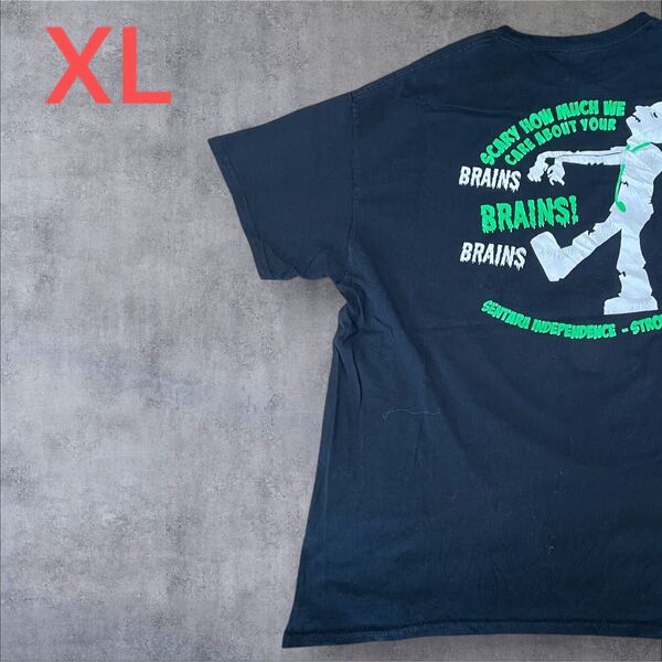 【US古着】ブラック XL Tシャツ 半袖 レギュラー プリント メンズ レディース 大きいサイズ オーバーサイズGILDAN