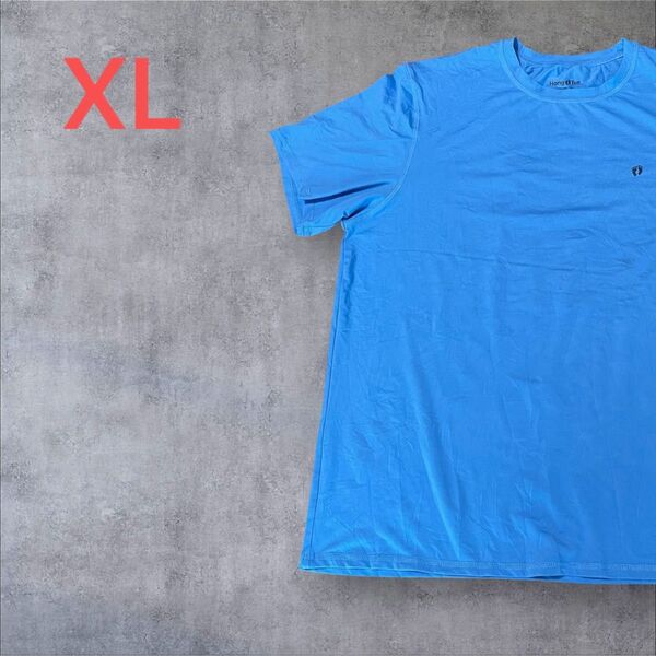 【US古着】ライトブルー XL Tシャツ 半袖 レギュラー プリント メンズ レディース 大きいサイズ オーバーサイズ