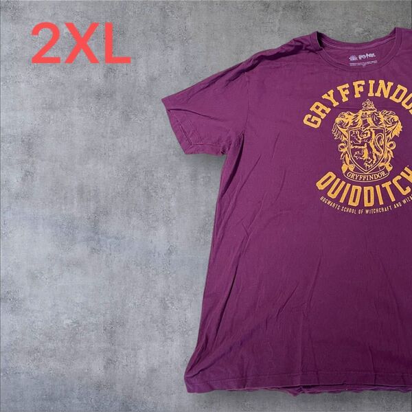 【US古着】ワインレッド 2XL Tシャツ 半袖 レギュラー プリント メンズ レディース 大きいサイズ オーバーサイズ