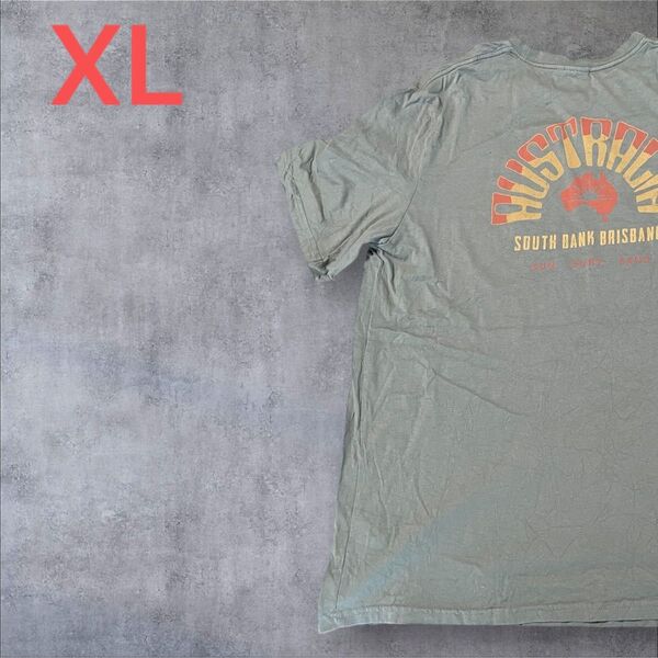 【US古着】モスグリーン XL Tシャツ 半袖 レギュラー プリント メンズ レディース 大きいサイズ オーバーサイズ
