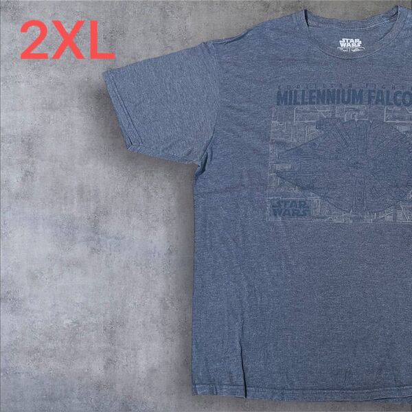 【US古着】ダークグレー 2XL Tシャツ 半袖 レギュラー プリント メンズ レディース 大きいサイズ オーバーサイズ
