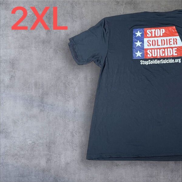 【US古着】ブラック 2XL Tシャツ 半袖 レギュラー プリント メンズ レディース 大きいサイズ オーバーサイズGILDAN