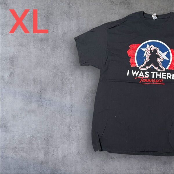 【US古着】ブラック XL Tシャツ 半袖 レギュラー プリント メンズ レディース 大きいサイズ オーバーサイズGILDAN