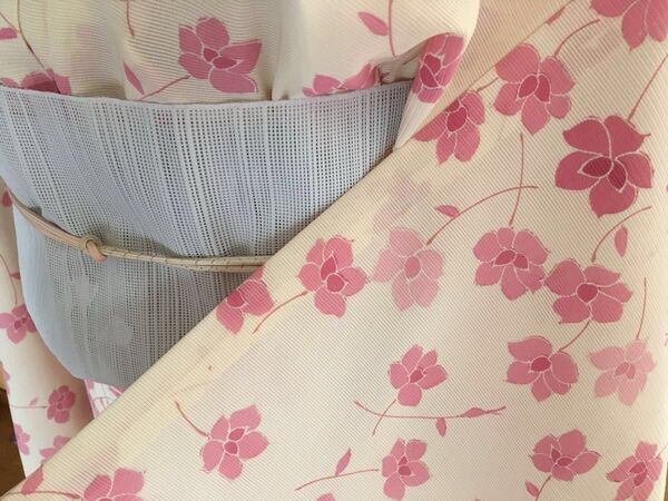 着物 花紋様 紗 夏小紋 大正ロマン アンティーク 浴衣 ファッション アレンジ