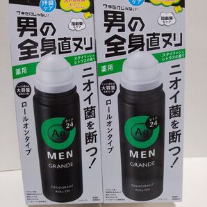 エージーデオ24メン メンズ デオドラント ロールオン グランデ スタイリッシュシトラス 120mL×2本セット 薬用 大容量