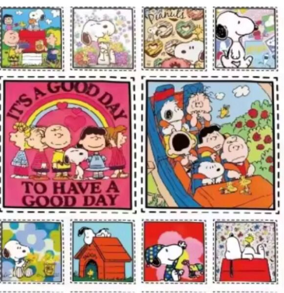 スヌーピーパネル生地27 PEANUTS ハギレ ハンドメイド SNOOPY 約70×100cmサイズ