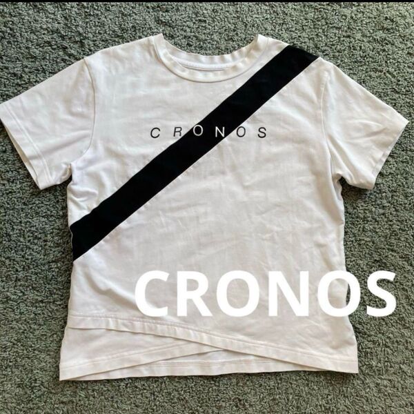 CRONOS クロノス Tシャツ ロゴ トレーニングウェア フィットネス M ホワイト 半袖Tシャツ