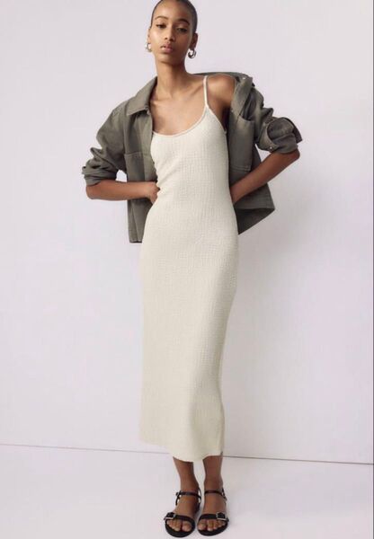 H&M キャミワンピース クリンクルジャージーワンピース S