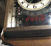 【ビンテージ】　コカ・コーラ　パブミラー木製掛け時計　　　中古品_画像9