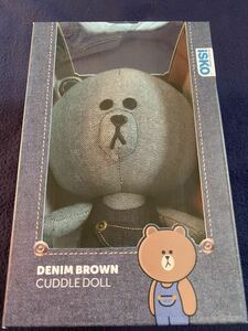 LINE デニム ブラウン ぬいぐるみ ☆ DENIM BROWN CUDDLE DOLL