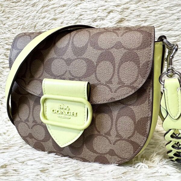 COACH コーチ モーガン サドルバッグ クロスボディ 斜め掛け シグネチャー ショルダーバッグ ポシェット 馬車 メタルロゴ
