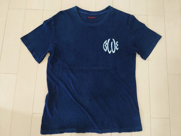BLUE BLUE インディゴ 半袖Tシャツ 3 Lサイズ ハリウッドランチマーケット ブルーブルー ネイビー ハリラン ロゴ