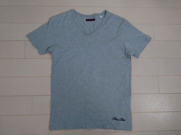 BLUE BLUE Vネック 半袖 Tシャツ 1 グレー ハリラン ブルーブルー Sサイズ ハリウッドランチマーケット シンプル