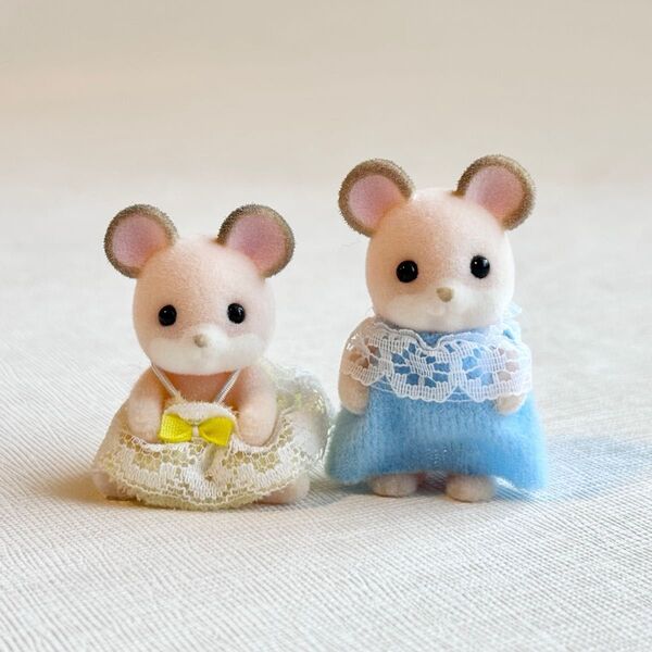 シルバニアファミリー ピンクネズミのふたごの赤ちゃん ピンクネズミのふたごちゃん ファンクラブ 限定特典 継続 レア 当時物