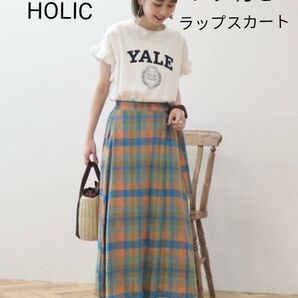 アメリカンホリック タグ付き ラップ風チェックスカート ロング