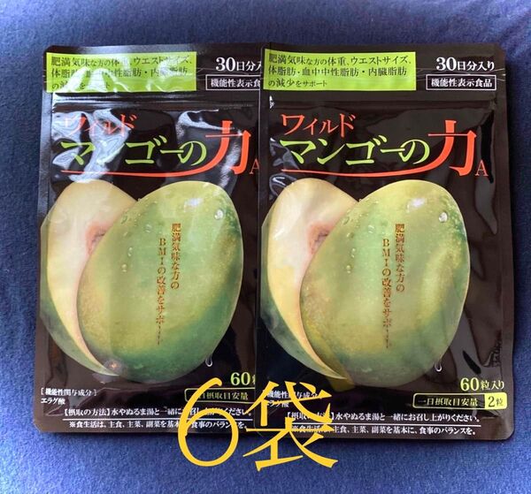 【限定値下げ】新品未開封 亀山堂 ワイルドマンゴーの力60粒入り6袋