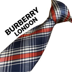 【美品】バーバリー BURBERRY LONDON ネクタイ 紳士 ブランドネクタイ シルク100% チェック柄