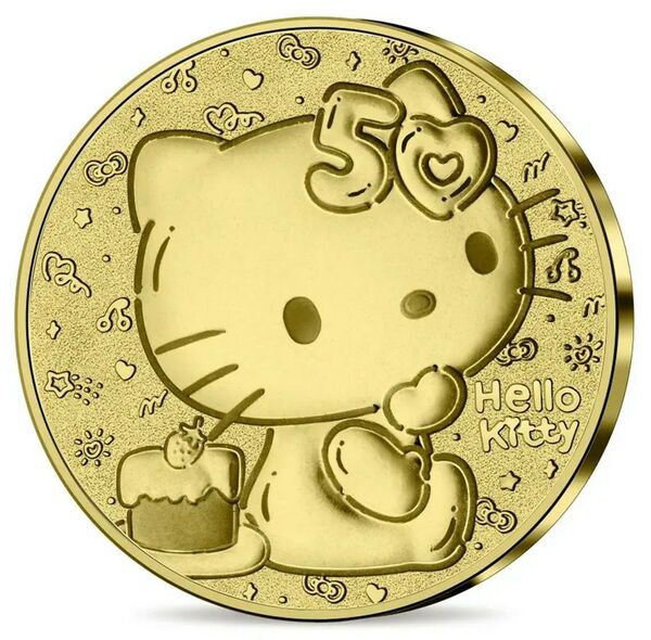 2024 フランス ハローキティ 50周年 5 ユーロ プルーフ金貨
