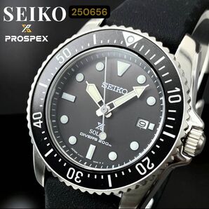 定価8万 SEIKO/セイコー PROSPEX SNE573 ソーラー 200m防水 ダイバーズ プロスペックス デイト ブラック