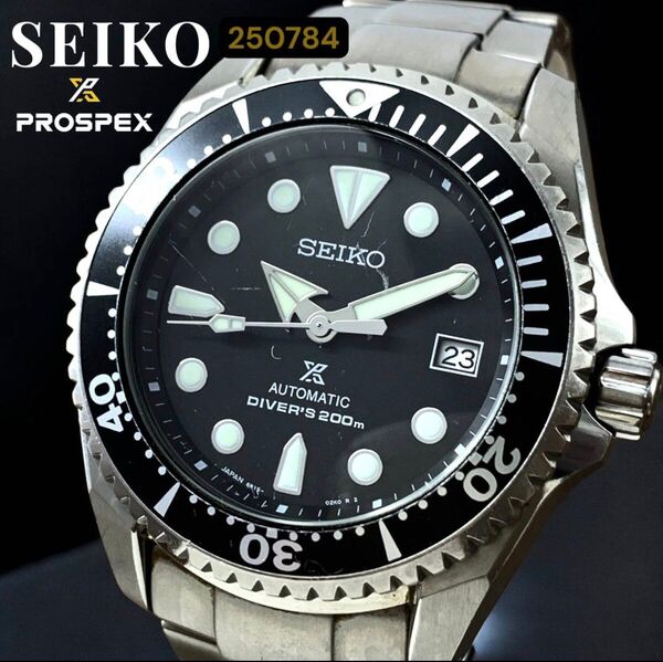 セイコー プロスペックス SBDC007 スキューバ ダイバー 自動巻き メンズ腕時計 6R15 200M防水 ブラック 男性