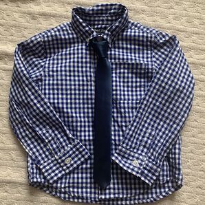 チェックシャツ ネクタイ付き コットン シャツ