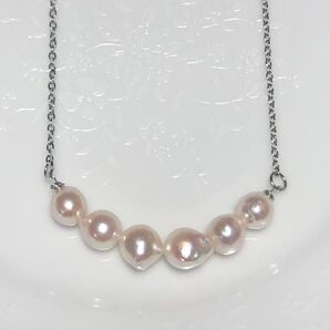 金属アレルギー対応 天然 あこや真珠 パール ネックレス サージカルステンレス シェル アコヤ貝 真珠 バロックパール