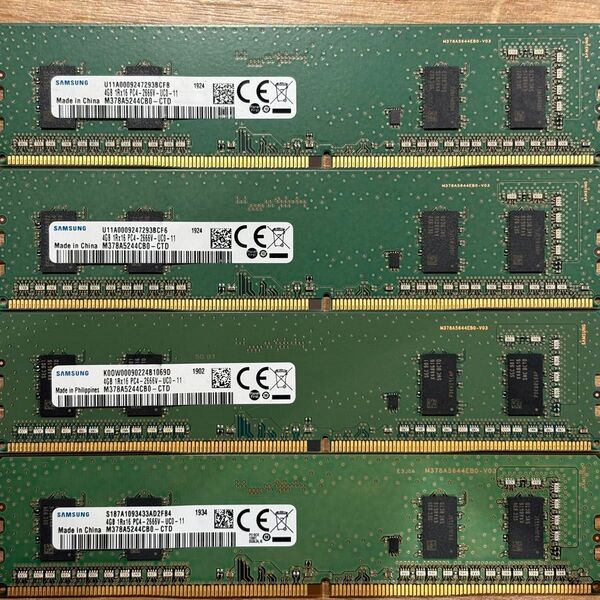 SAMSUNG DDR4 2666V PC4 21300 4GB × 4枚 合計16GB メモリー