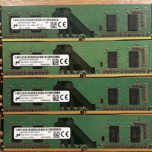 Micron DDR4 2666V PC4 21300 4GB × 4枚 合計16GB メモリー