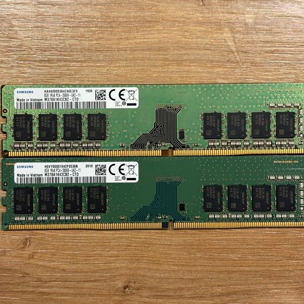 SUMSUNG DDR4 2666V PC4 21300 8GB × 2枚 合計16GB メモリー①
