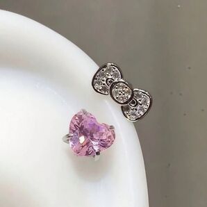 ハート リボン ボディピアス 軟骨ピアス ヘリックス