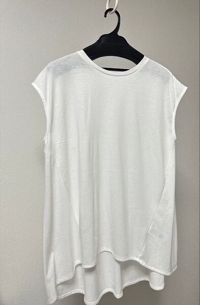 coca バックギャザーチュニックTシャツ フレンチスリーブ ホワイト 新品