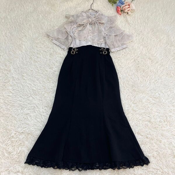 couture BY ROJITA 花柄ドッキングロングワンピース