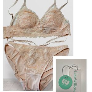 【新品未使用】 ブラジャーショーツセット Cカップ 上下セット 下着 ベビーピンク レース