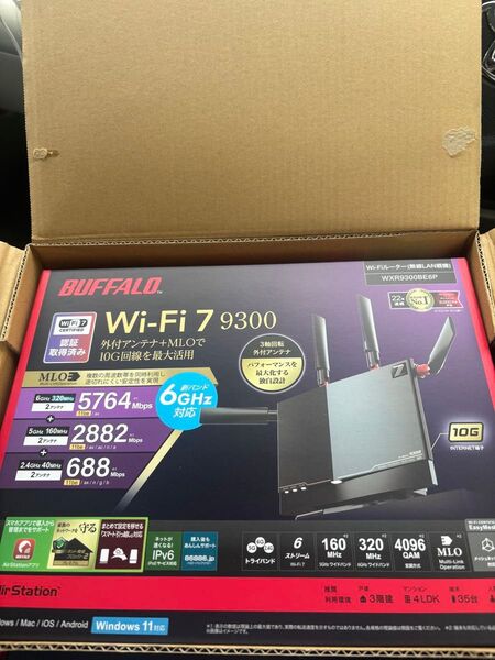 BUFFALO バッファロー AirStation WXR9300BE6P 無線LAN親機 Wi-Fiルーター 新品未開封
