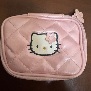 【レア品】HELLO KITTY ピンクキルト ジュエリー アクセサリーポーチ 当時物