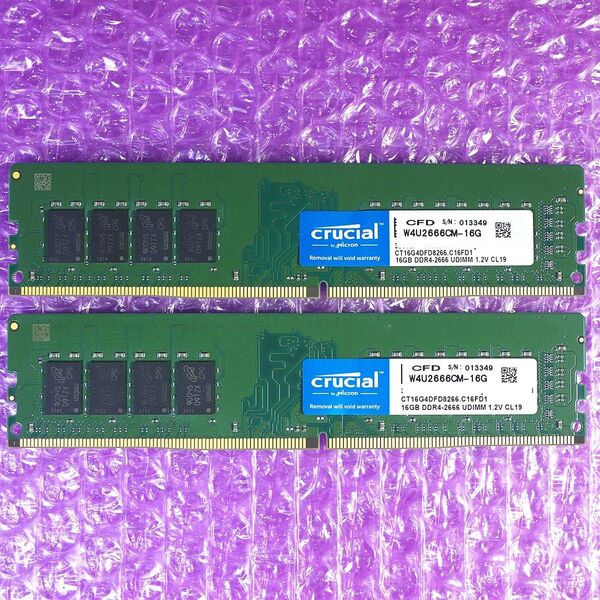 CFD Cruciai DDR4 メモリ DDR4-2666Mhz (PC4-21300) 16GB×2枚 32GB