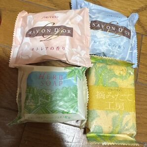 資生堂のみ4点。新品未開封。サボンドール エビネ蘭の香りカトレアの香り、摘みたて工房、ハーブ。植物性スクワラン。送料込み