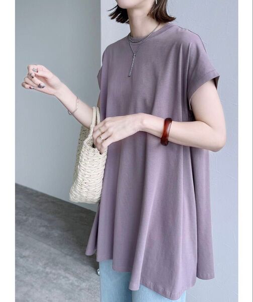 【美品】reca レカ フレンチスリーブフレアTシャツ
