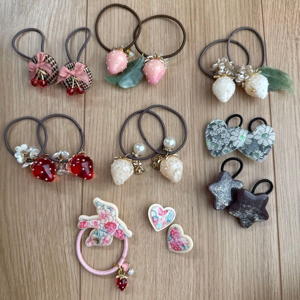 ハンドメイド ハンドメイドヘアアクセサリー ヘアゴム 髪飾り 髪ゴム ヘアアクセサリー
