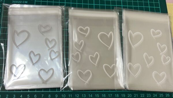 OPP 縁取り白ハート 50×3セット150枚 約13.5センチ×約8センチ