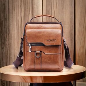 ショルダーバッグ 2wayバッグ 斜め掛けバッグ メンズ ビジネスバック 新品 ボディバッグ キャラメル ベージュ かばん 紳士