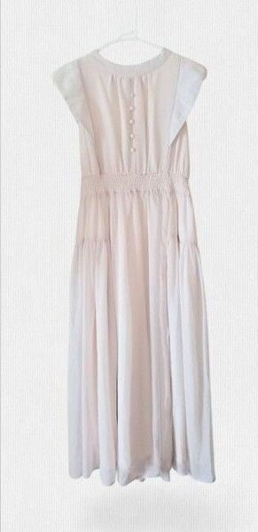 美品☆グレイル ロング 半袖 ノースリーブ シフォン ワンピース 結婚式 セレモニー キレイめ お呼ばれ ナチュラル