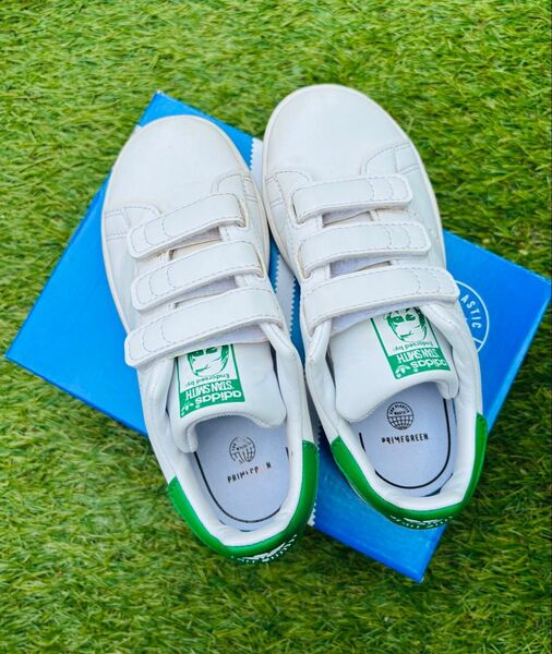 No. 439 adidas スタンスミス ベルクロ ホワイト/グリーン19cm