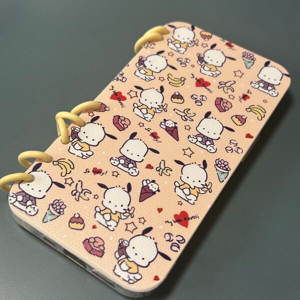 美品 サンリオ キティ iPhoneケース スマホケース iPhone14対応 扉型 クリアケース ポチャッコ イエロー