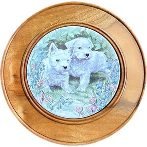 ウェスティ 飾り皿 絵 アンティーク ウェストハイランドホワイトテリア Westie Terrier 犬雑貨 犬グッズ ウエスティ