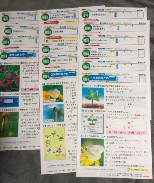 小3 理科 教育同人社 プレテスト 啓林館 2023年度 1年分15枚